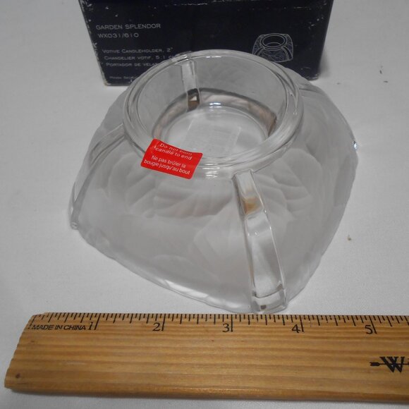 Vtg Mikasa Garden Splendor Votive Crystal Candle holder NEW in original box 🔥 - Picture 5 of 9